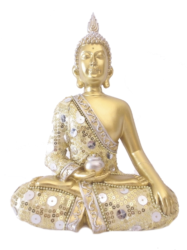 statue bouddha prise de la terre à témoin tissus